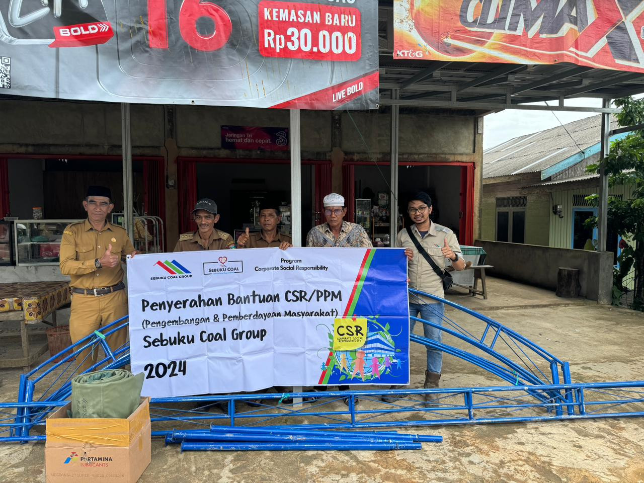 CSR PT. STC Salurkan Bantuan Tenda Terop Untuk Rukun Kematian Desa Salino